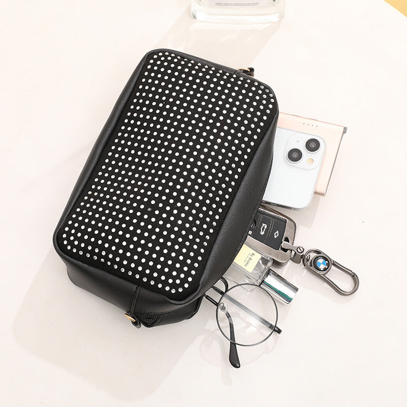 Wholesale PU Rivet Leisure Square Bag Single Shoulder Diagonal Cross Bag Chain Bag